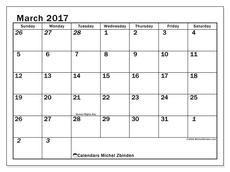 March 2017 Calendar With Holidays South Africa â March 2017 Calendar